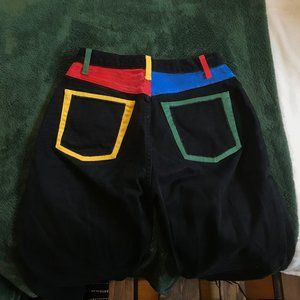 Hand-painted High-rise Black Jeans